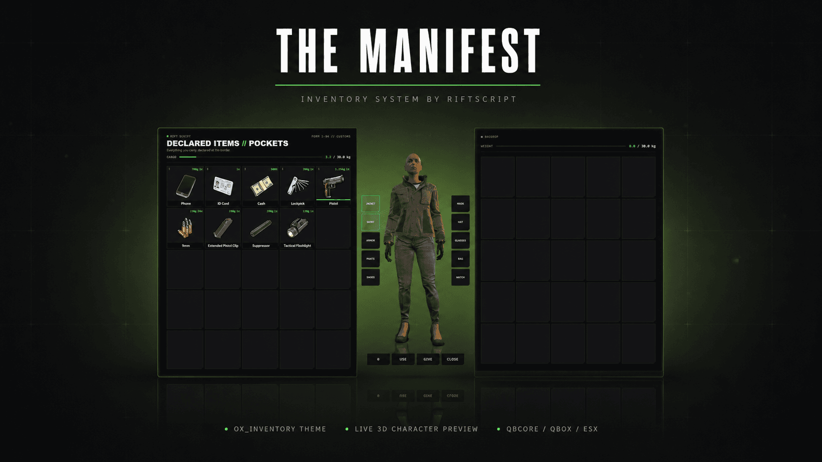The Manifest - ox_inventory Reskin screenshot 1